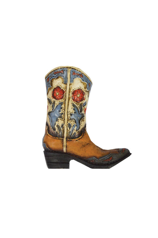 Pure Western Boot Dove and Flower Magnet  - P3S1941GFT