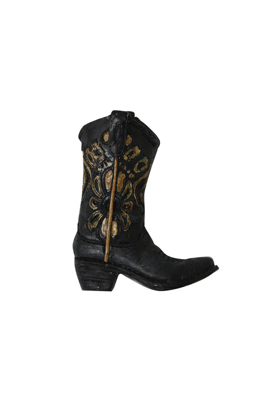 Pure Western Boot Black Flower Magnet  - P3S1942GFT