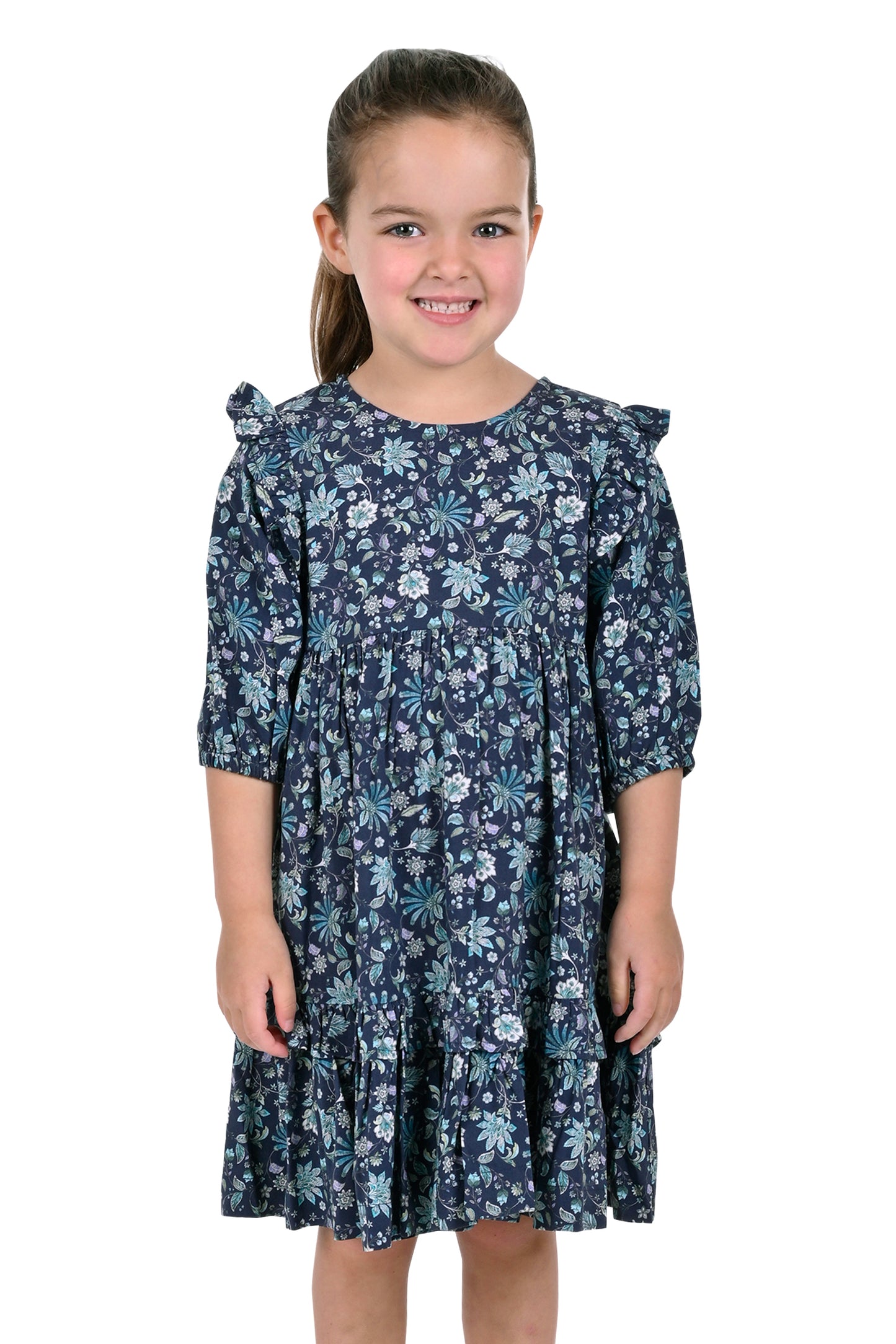 Pure Western Girls Rosie S/S Dress - Navy/Multi - P3S5400619