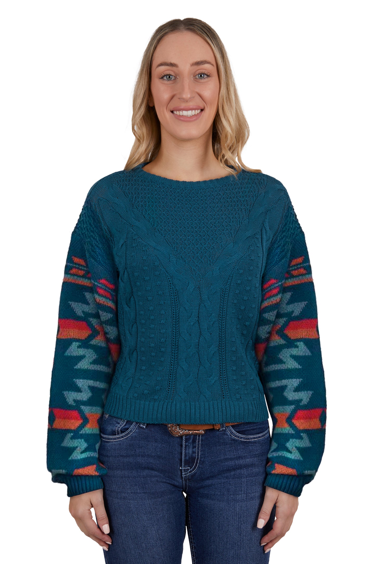 Pure Western Ladies Mora Knitted Pullover - Multi - P4W2556925
