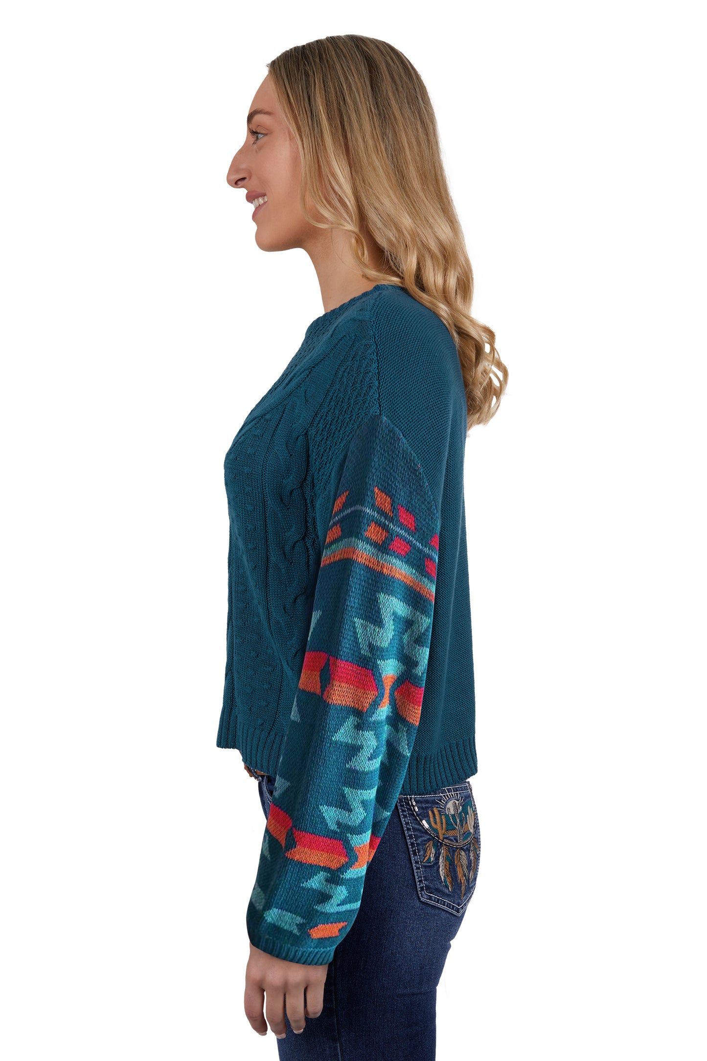 Pure Western Ladies Mora Knitted Pullover - Multi - P4W2556925