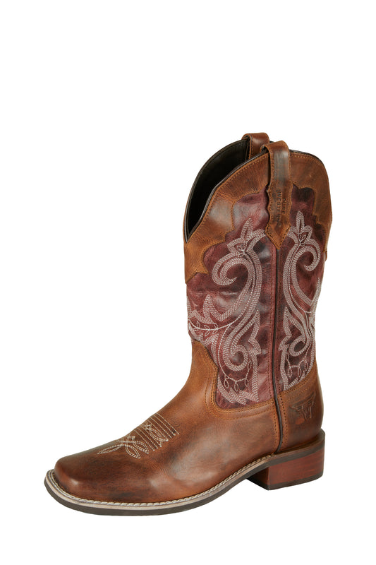 Pure Western Ladies Texas Boot - Rust/Oiled Plum - P4W28427