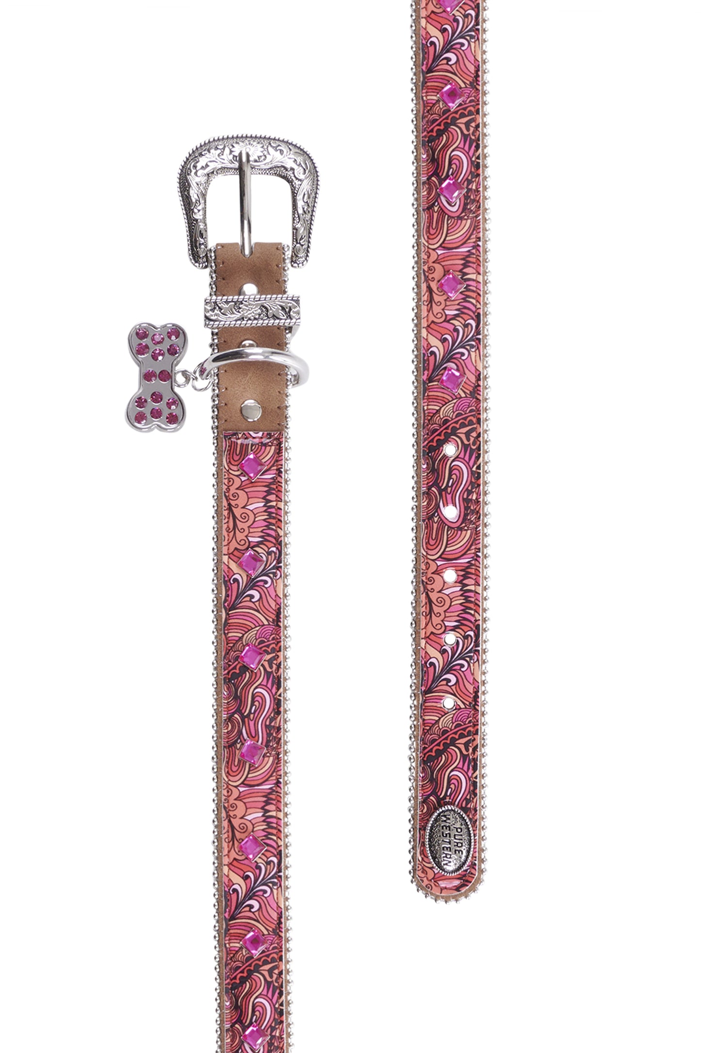 Pure Western Baxter Dog Collar - Pink - P4W2922CLR