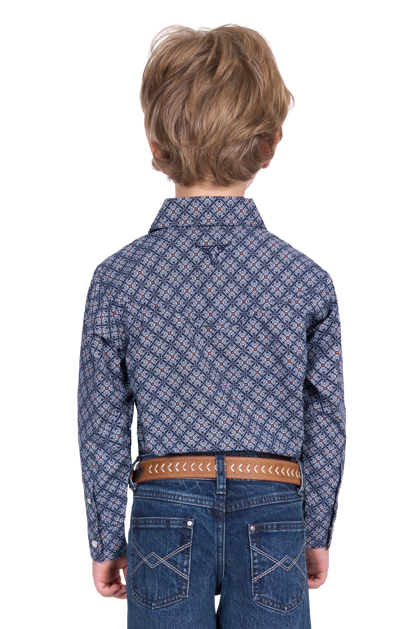 Pure Western Boys Douglas Print Western L/S Shirt