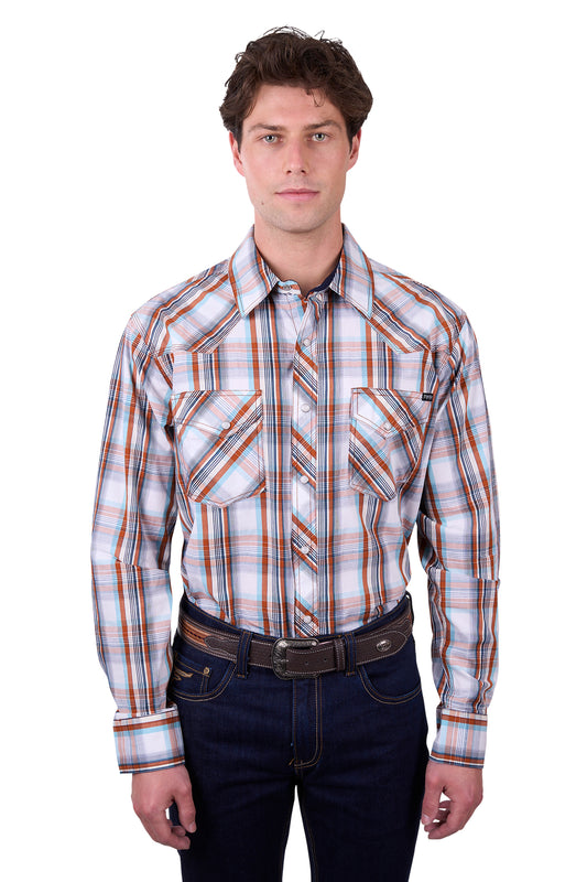 Pure Western Mens Axel L/S Shirt - Tan