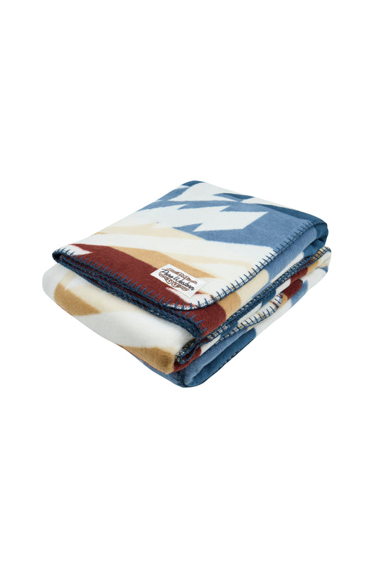 Pure Western Kayce Throw Blanket - Natural/Navy