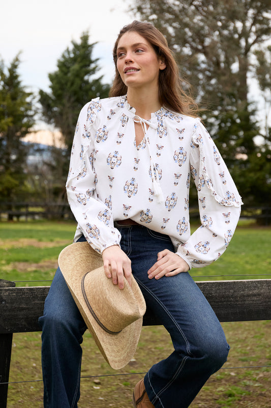 Pure Western Ladies Keeley L/S Blouse - P6W2541192