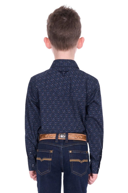 Pure Western Boys Marc Print L/S Shirt - P6W3100161
