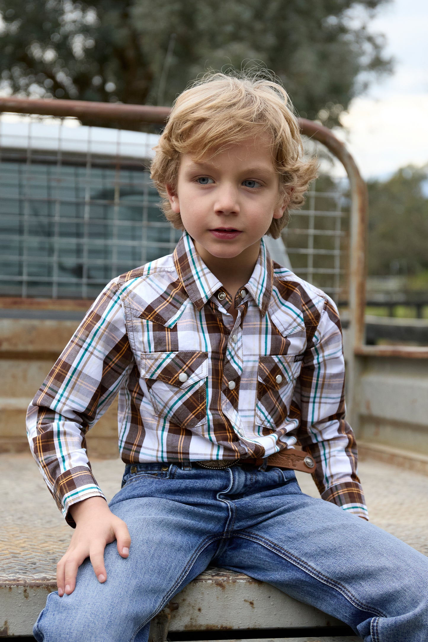 Pure Western Boys Roger Check L/S Shirt - P6W3100162