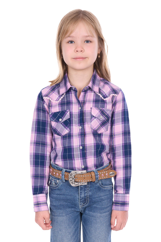 Pure Western Girls Arleen Check L/S Shirt - P6W5527199