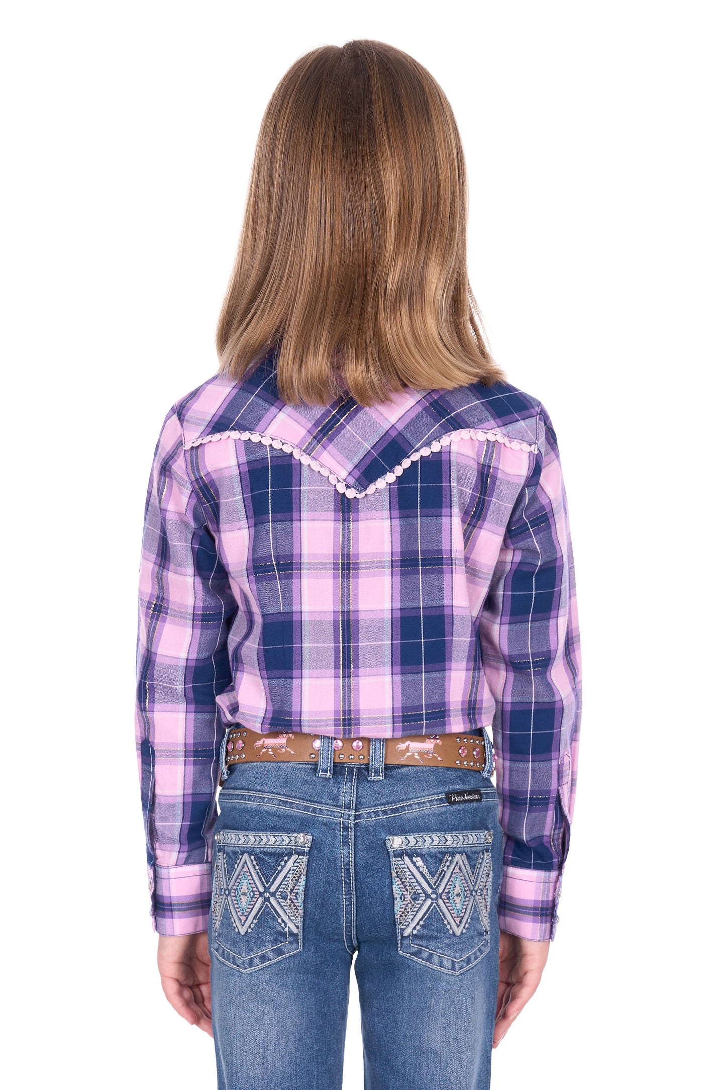 Pure Western Girls Arleen Check L/S Shirt - P6W5527199