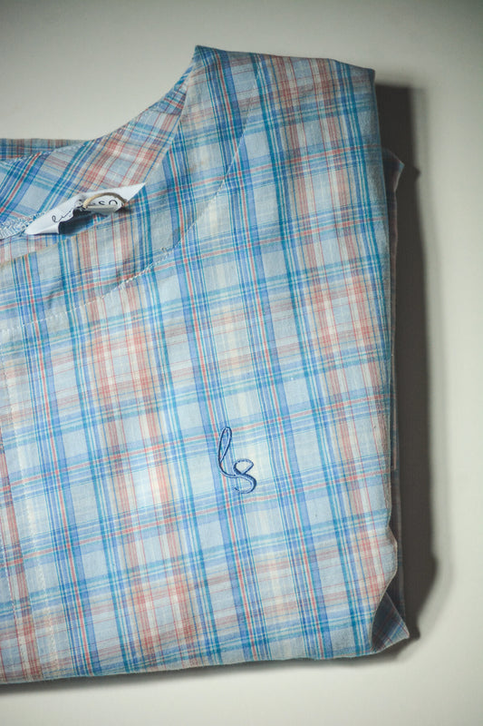 Lime & Soda Quinn Blouse - Light Blue Plaid