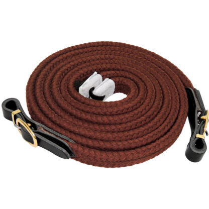 Toowoomba Saddlery Australian Made Supa-soft Cotton Reins - Brown - REINSWEB1B
