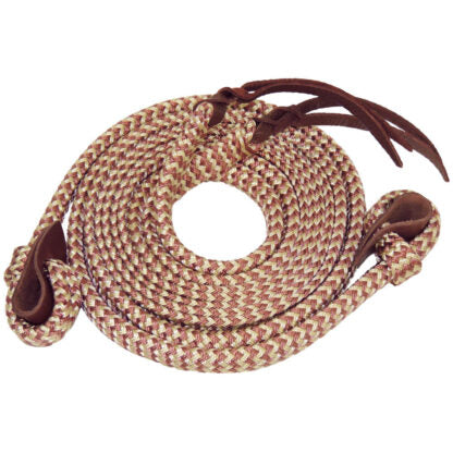 Toowoomba Saddlery Pro Series Campdraft Reins - Beige/Brown - REINTSCD04