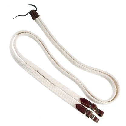 Toowoomba Saddlery Australian Made Supa-soft Cotton Reins - White - REINSWEB1