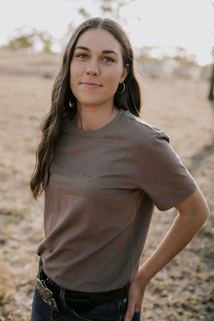 WC Ladies Embroidered Short Sleeve Tee - Dust