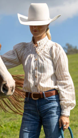 Lime & Soda Callie Top - Latte Stripe