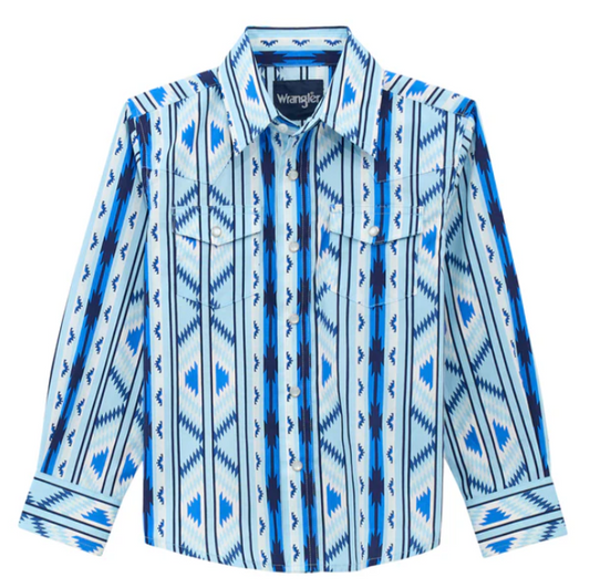 Wrangler USA Boys Checotah L/S Logo Shirt - 112379203