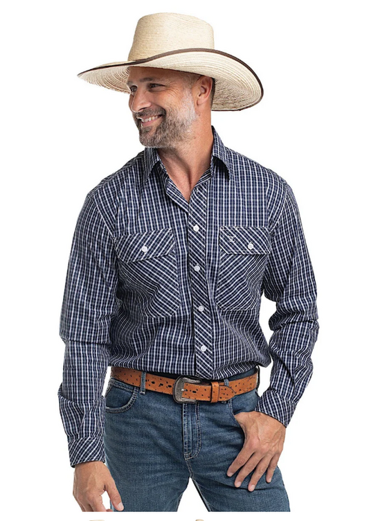 Just Country Mens Austin Full Button Print Workshirt - MWLS2666