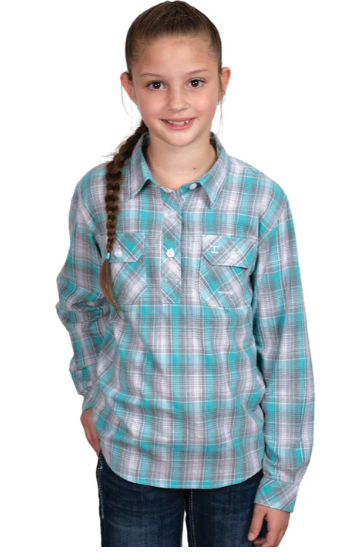 Just Country Girls Harper Half Button Print L/S Shirt - GWLS2525