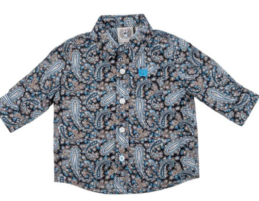 Cinch Boys Toddler Button Down L/S Shirt - Multi - MTW7061416