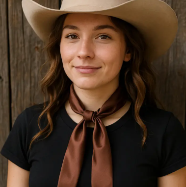 Brown Western Skinny Mini Wild Rag Scarf - TW311