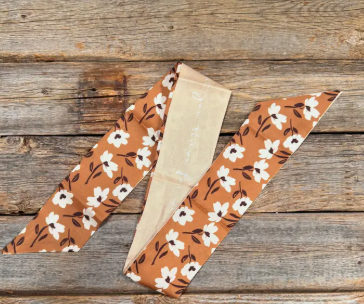 Brown and Cream Western Skinny Mini Wild Rag Scarf - TW123