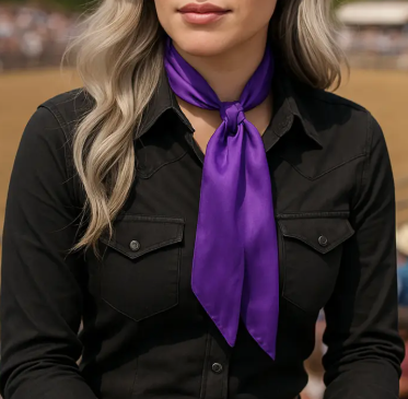 Purple Western Skinny Mini Wild Rag Scarf - TW302