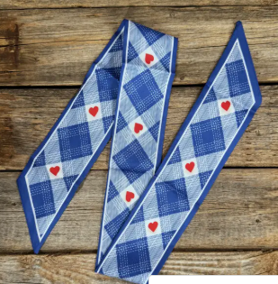 Blue Western Skinny Mini Wild Rag Scarf - TW126