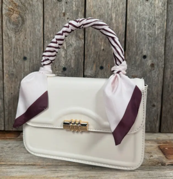 Burgandy and Cream Western Skinny Mini Wild Rag Scarf - TW141