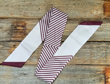 Burgandy and Cream Western Skinny Mini Wild Rag Scarf - TW141