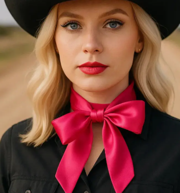 Hot Pink Western Skinny Mini Wild Rag Scarf - TW309