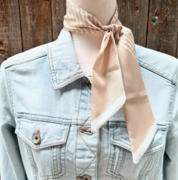 Tan and Cream Western Skinny Mini Wild Rag Scarf - TW106