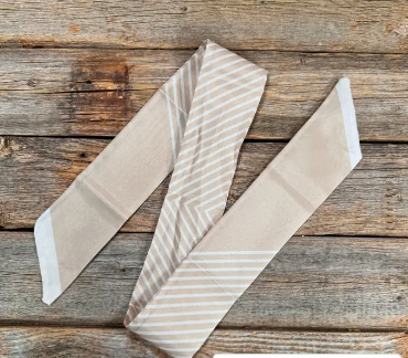 Tan and Cream Western Skinny Mini Wild Rag Scarf - TW106