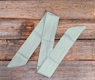 Green and White Western Skinny Mini Wild Rag Scarf - TW127