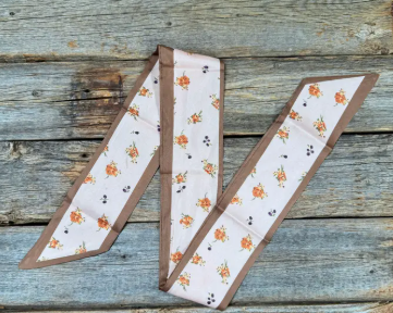 Pink and Tan Western Skinny Mini Wild Rag Scarf - TW136