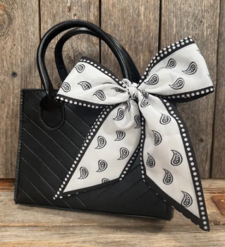 Black and White Western Skinny Mini Wild Rag Scarf - TW120