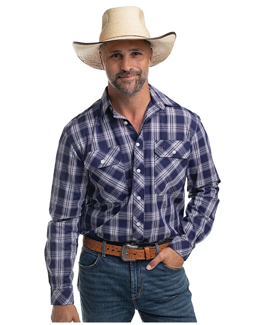 Just Country Mens Austin Full Button Print Workshirt - MWLS2667