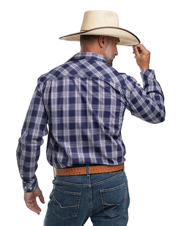 Just Country Mens Austin Full Button Print Workshirt - MWLS2667