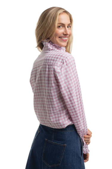 Just Country Ladies Abbey Frills Full Button Print L/S Shirt - WWLS2635