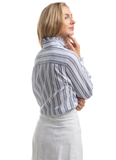 Just Country Ladies Abbey Frills Full Button Print L/S Shirt - WWLS2652