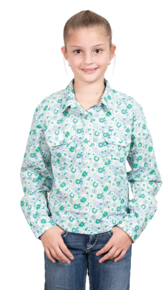 Just Country Girls Harper Half Button Print L/S Shirt - GWLS2482