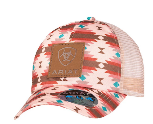 Ariat Kids Youth Cap Aztec Print Logo Pink - A300087930