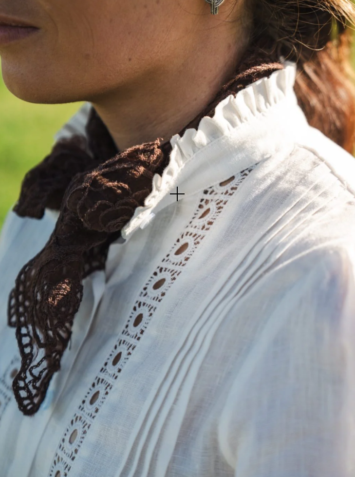 Lime & Soda Charlotte L/S Shirt - White Lace