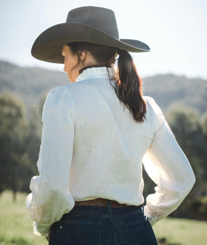 Lime & Soda Charlotte L/S Shirt - White Lace