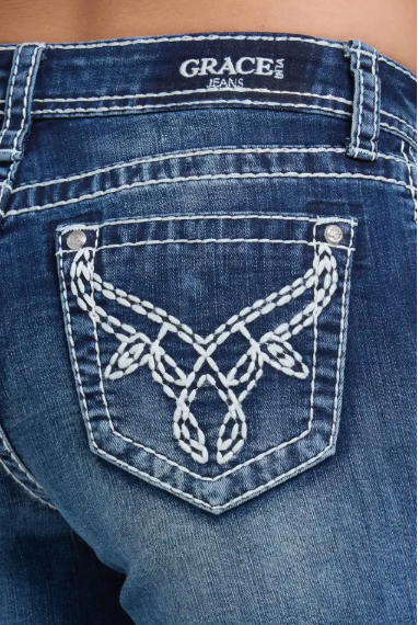 Grace in LA Steer Head Mid Rise Short 5" - EH-52059