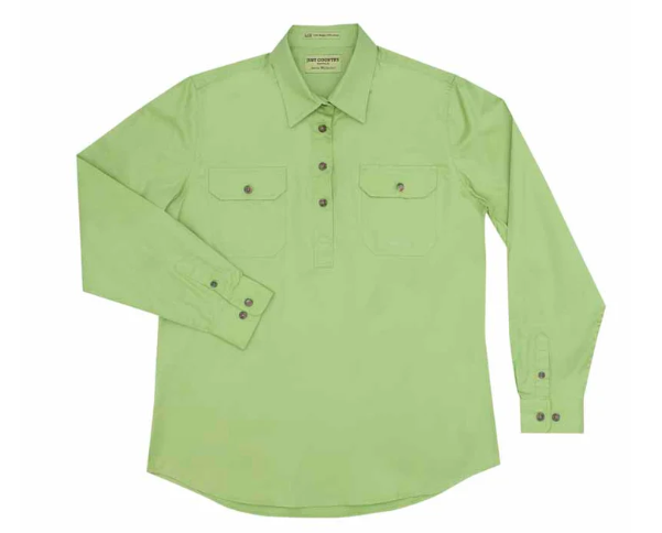 Just Country Jahna 1/2 Button Work Shirt - Lime Green - 50505LGN