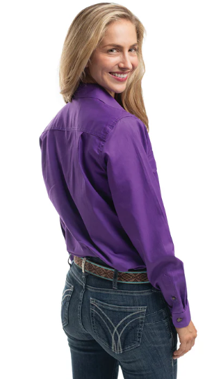 Just Country Ladies Jahna 1/2 Button L/S Shirt - Purple - 50505PUR