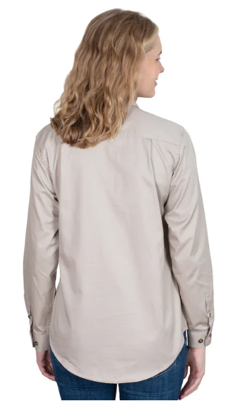 Just Country Ladies Jahna 1/2 Button L/S Shirt - Stone - 50505STN