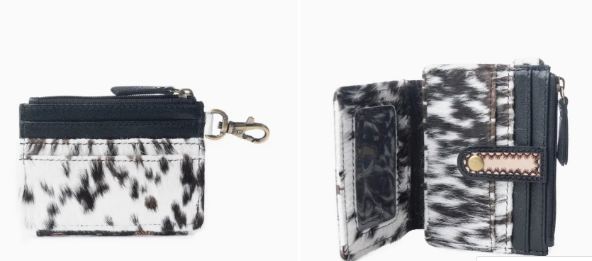 Wildflowers of the Prairie Credit Card Holder in Black & Brown